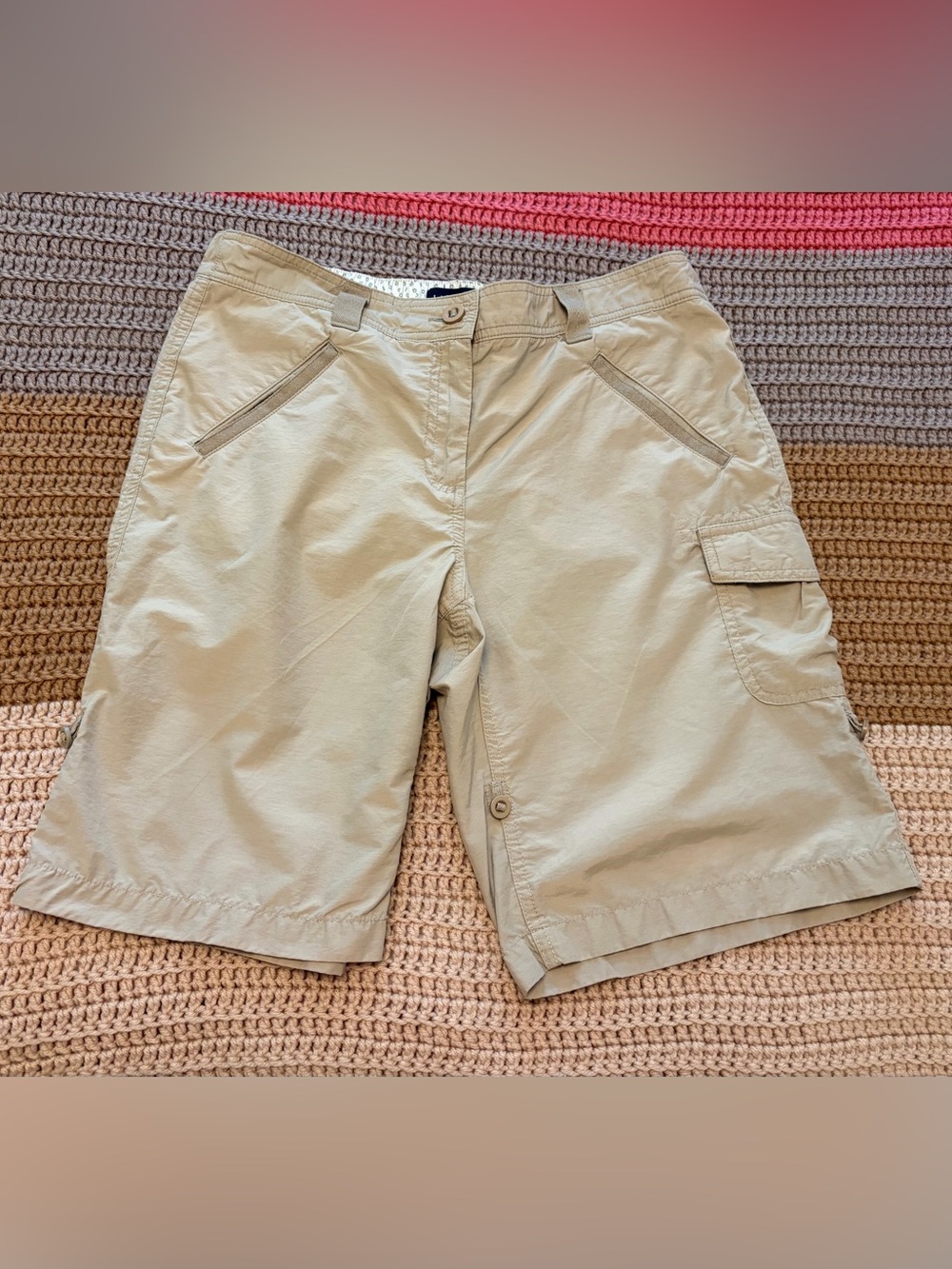 Lands' End Women’s Light Khaki Outdoor Hiking Shorts